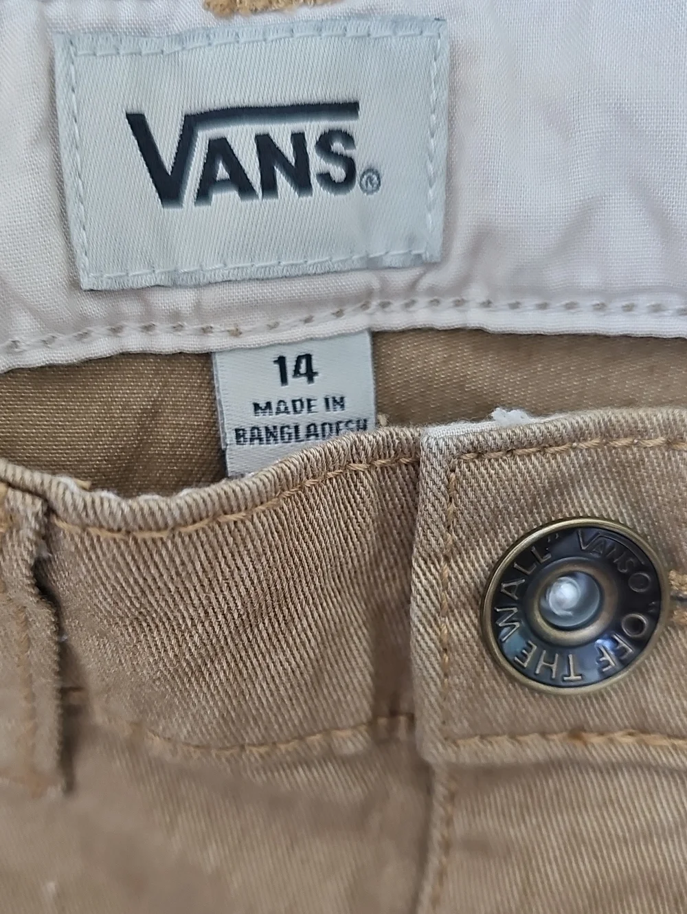 Vans Khaki Shorts Boys Sz 14